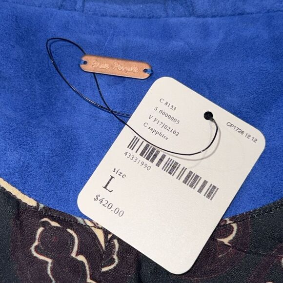 NWT BLUE Free People Drapey Suede Moto Jacket Large - Picture 15 of 16